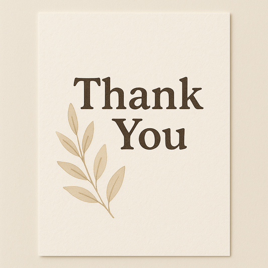 Minimalist Botanical Thank You Card
